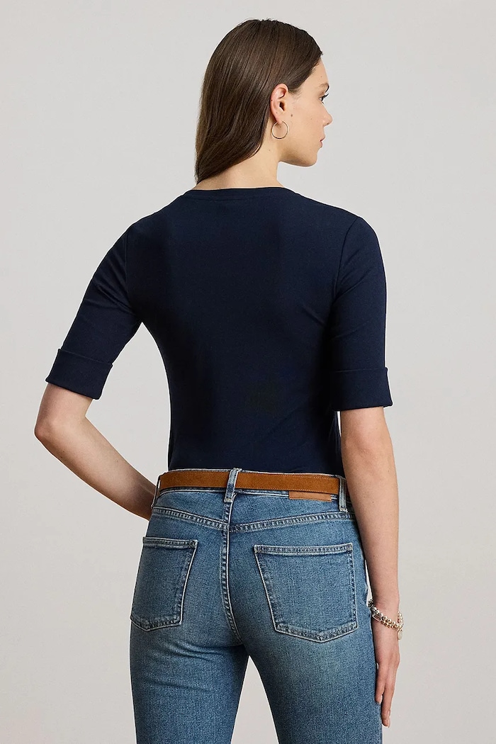 Bavlněné tričko Lauren Ralph Lauren 200815843 námořnická modř AW25