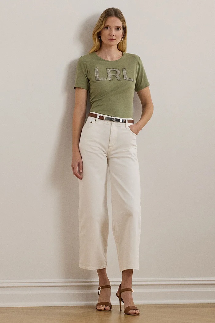 Oblečenie Bavlnené tričko Lauren Ralph Lauren 200963874 zelená