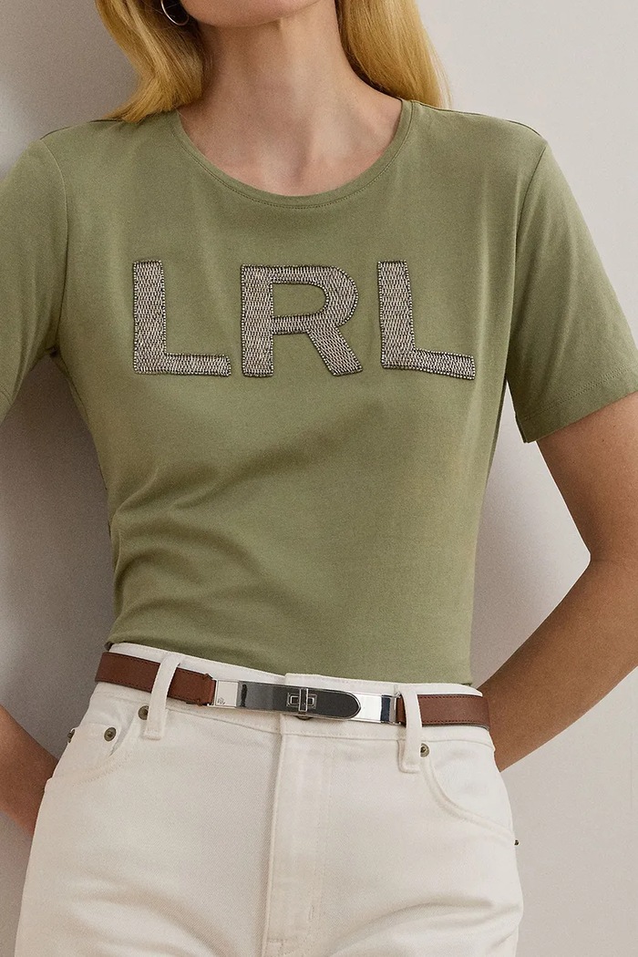 Bavlnené tričko Lauren Ralph Lauren zelená 200963874
