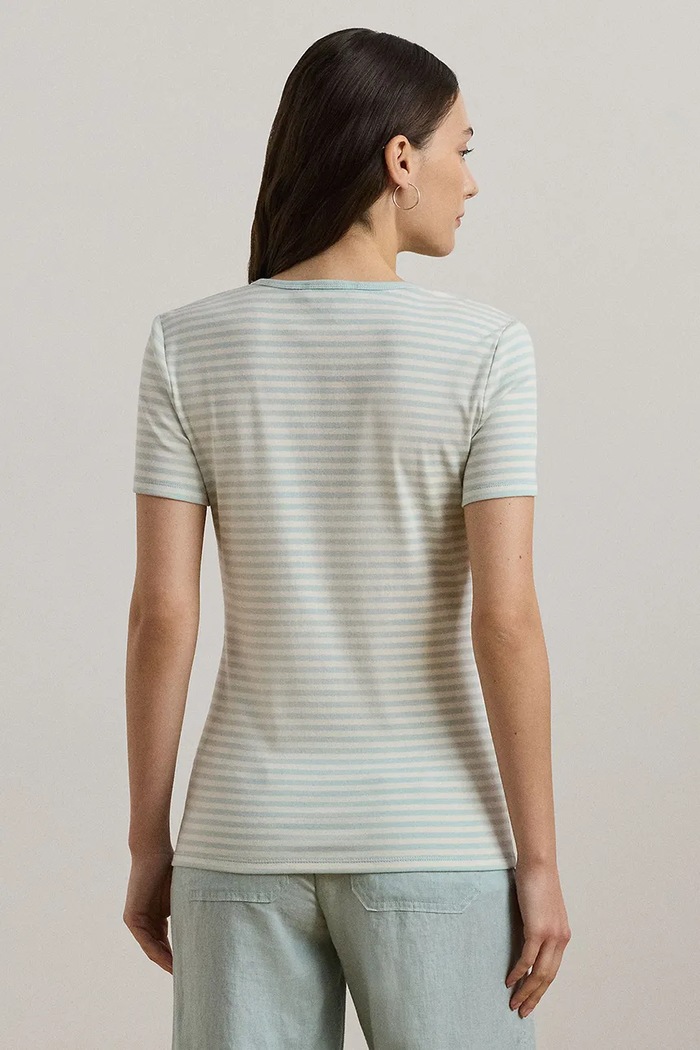 Bavlnené tričko Lauren Ralph Lauren 200963889 modrá SS25