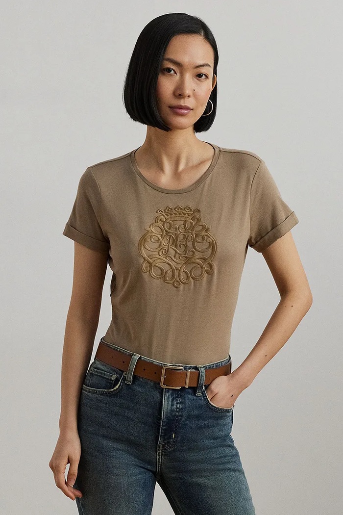Lauren Ralph Lauren t-shirt rilassato marrone 200963905