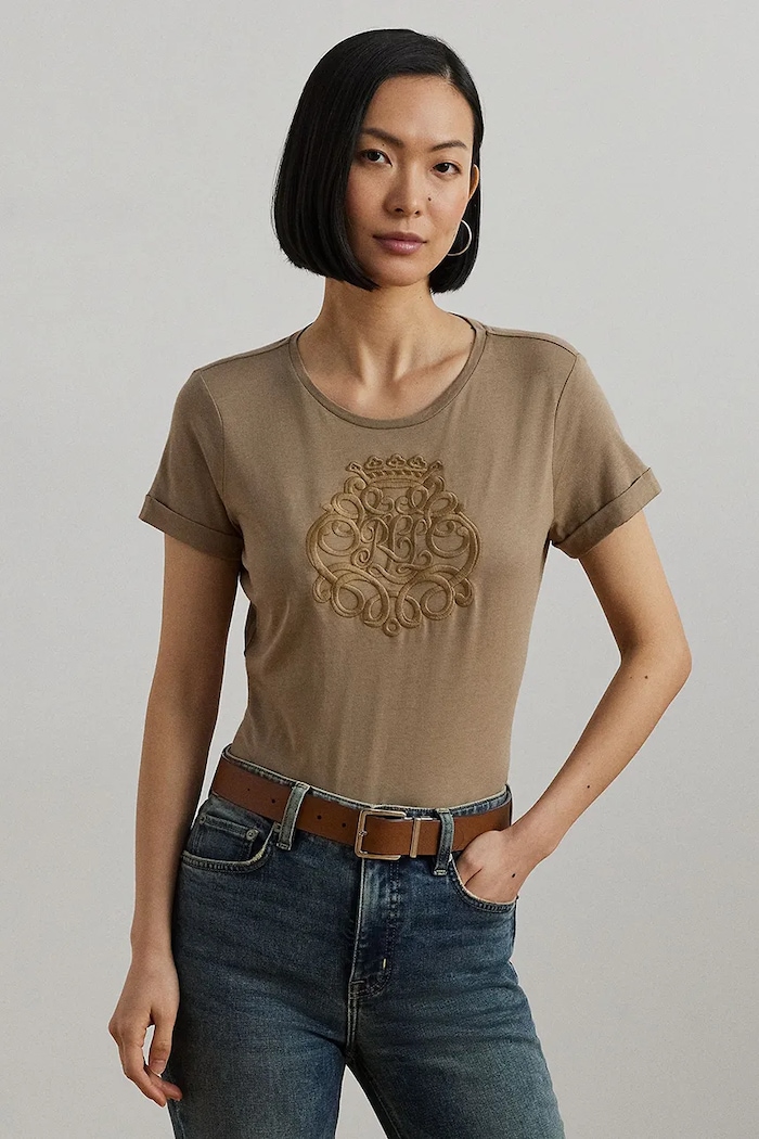 Lauren Ralph Lauren t-shirt rilassato marrone 200963905