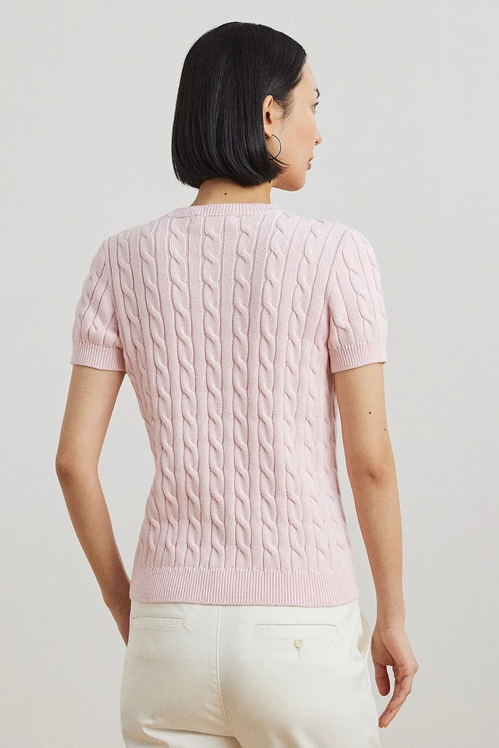 Bavlněný svetr Lauren Ralph Lauren 200965880 růžová SS25