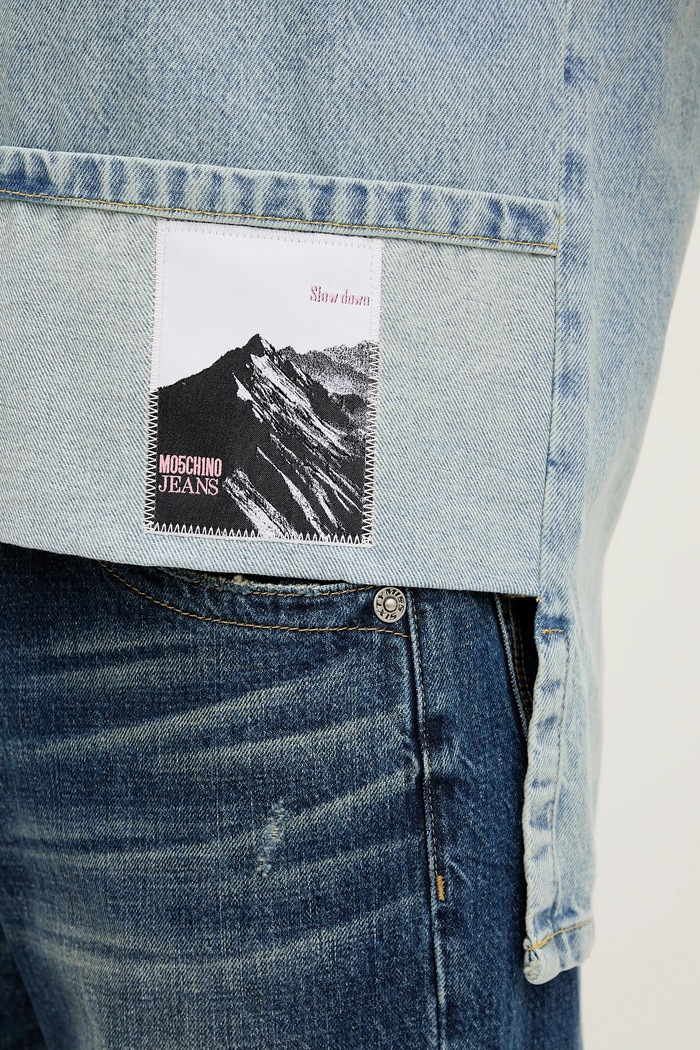 Moschino Jeans bluză subțire din denim 0217.3217 albastru