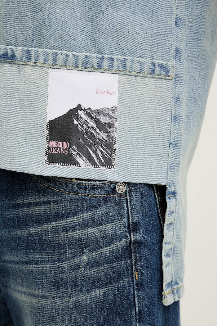 Moschino Jeans bluză subțire din denim 0217.3217 albastru