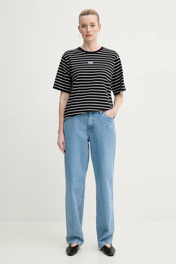 Gestuz t-shirt 10909343 czarny SS25