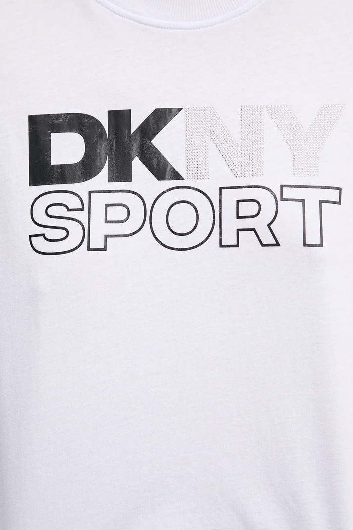 Pamučna majica dugih rukava Dkny bijela DP5T1117