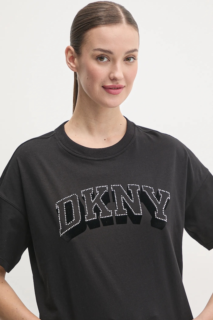 Bavlněné tričko Dkny DP5T1119 černá SS25