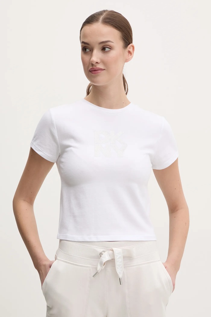 Majica kratkih rukava Dkny slim bijela DP5T1112