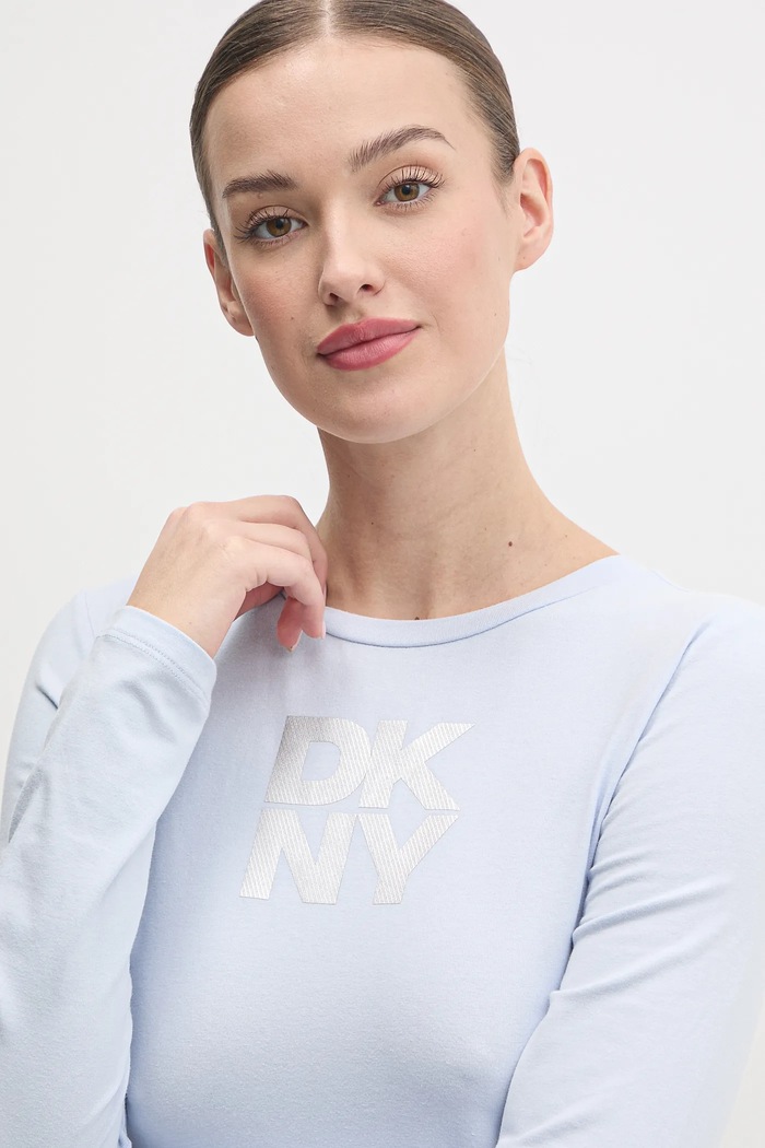 Блуза с дълги ръкави Dkny син DP5T1113