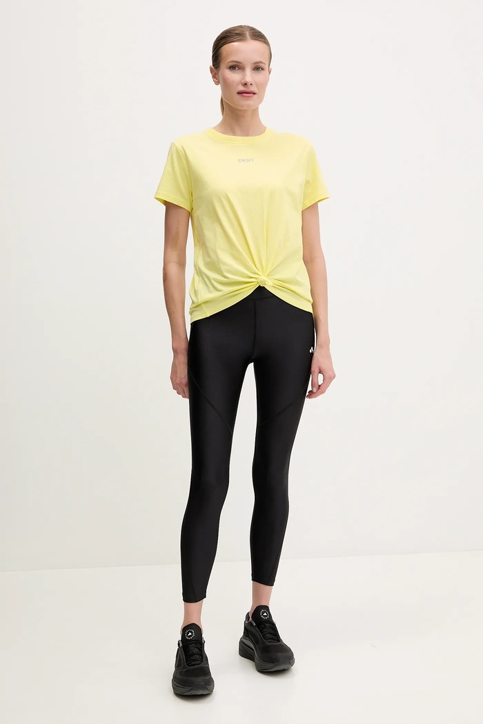 Dkny t-shirt bawełniany DP5T9994 żółty SS25