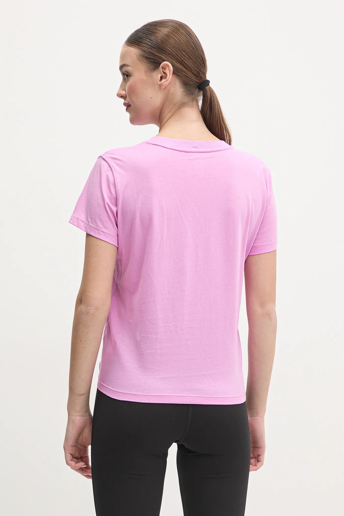 Ρούχα Βαμβακερό μπλουζάκι Dkny DP5T9994 μωβ