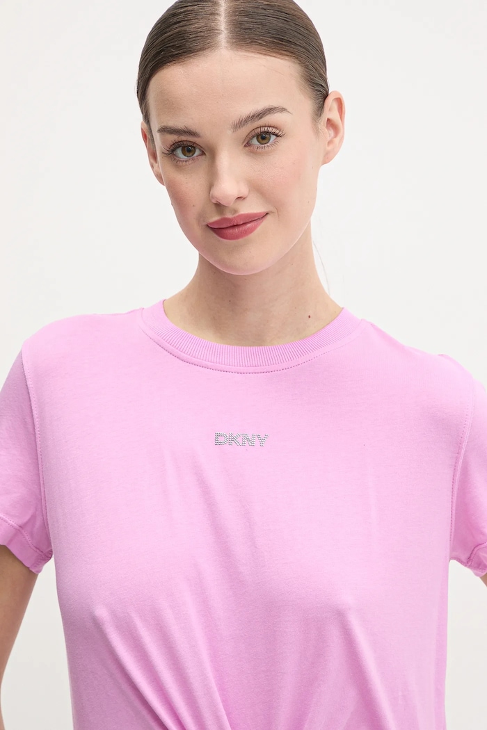 Βαμβακερό μπλουζάκι Dkny μωβ DP5T9994