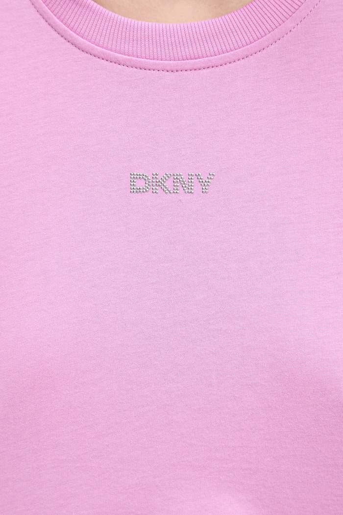 Βαμβακερό μπλουζάκι Dkny DP5T9994 μωβ