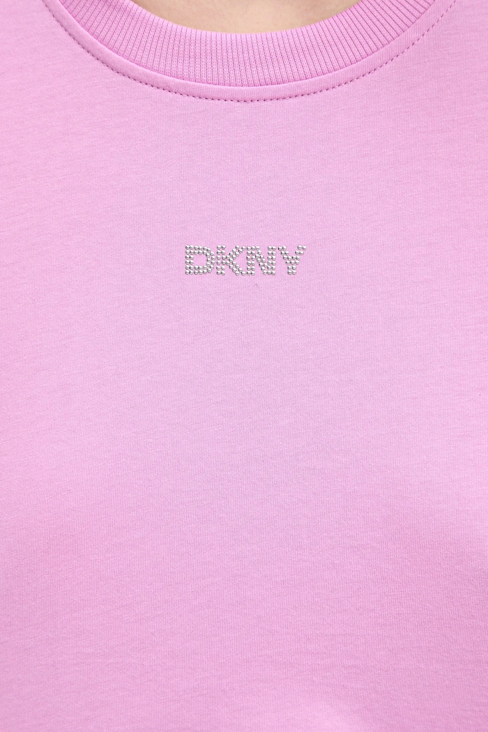 Βαμβακερό μπλουζάκι Dkny DP5T9994 μωβ