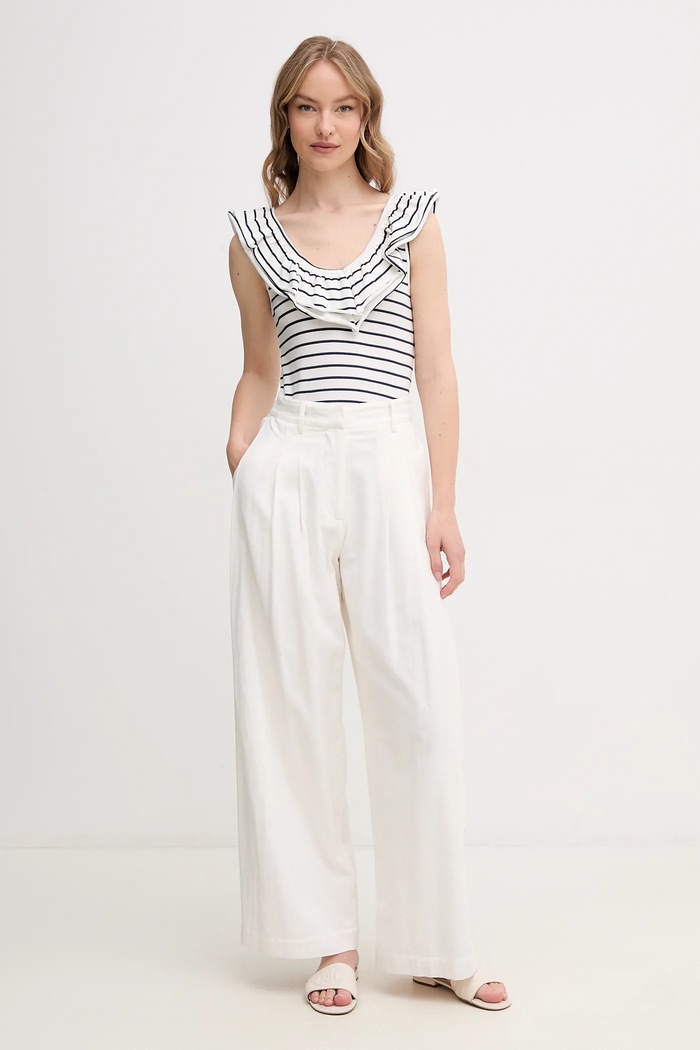 Top Pepe Jeans VALERY PL506017 λευκό SS25