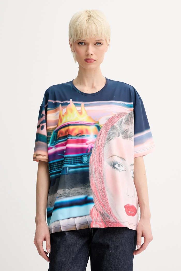 Sunnei t-shirt wzorzyste multicolor RTWXTOP011