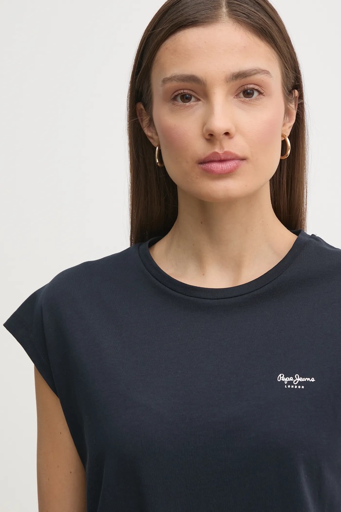 Pamučna majica Pepe Jeans BLOOMA mornarsko plava PL506030