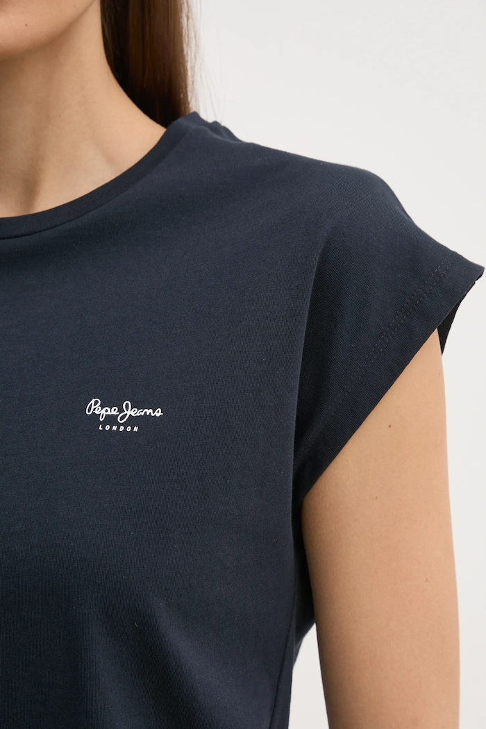 Pamučna majica Pepe Jeans BLOOMA PL506030 mornarsko plava