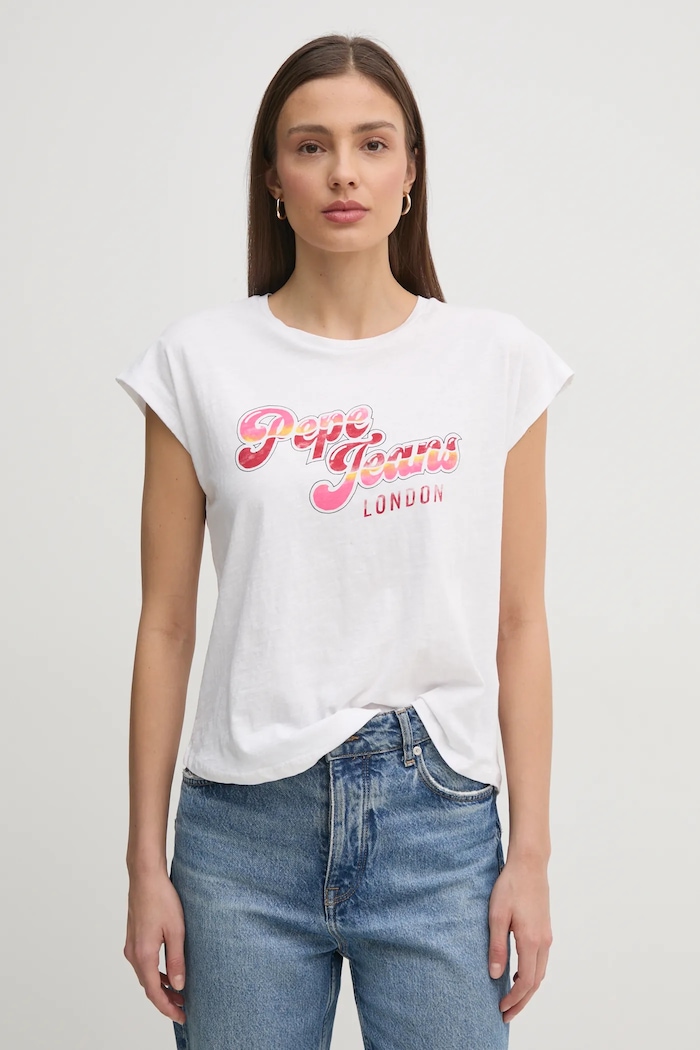 Pamučna majica Pepe Jeans ROSALIE Planet friendly bijela PL506033