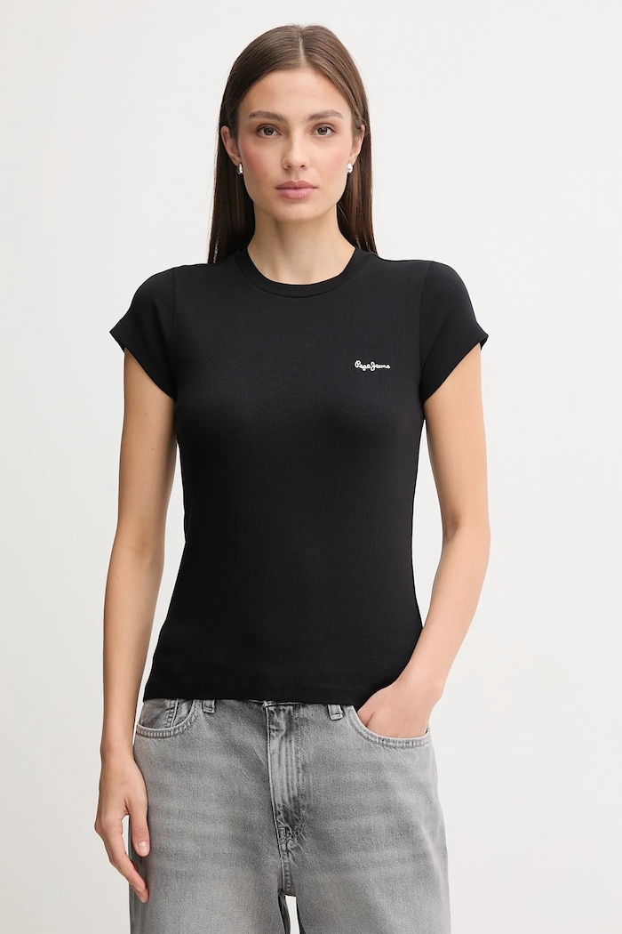 Tričko Pepe Jeans MERIDA slim čierna PL506037