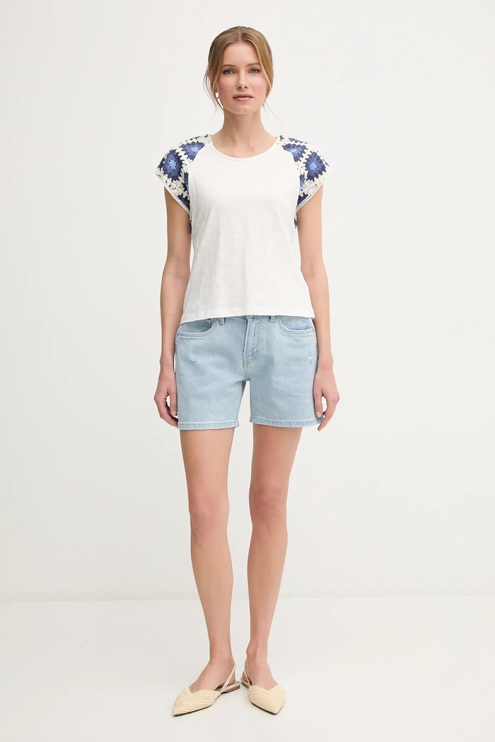 Bavlněné tričko Pepe Jeans VERENICE PL506044 bílá SS25