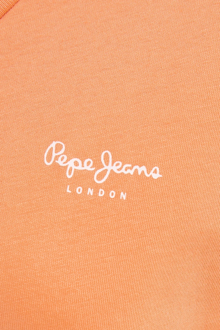 Βαμβακερό μπλουζάκι Pepe Jeans MACY V-NECK PL506051 πορτοκαλί