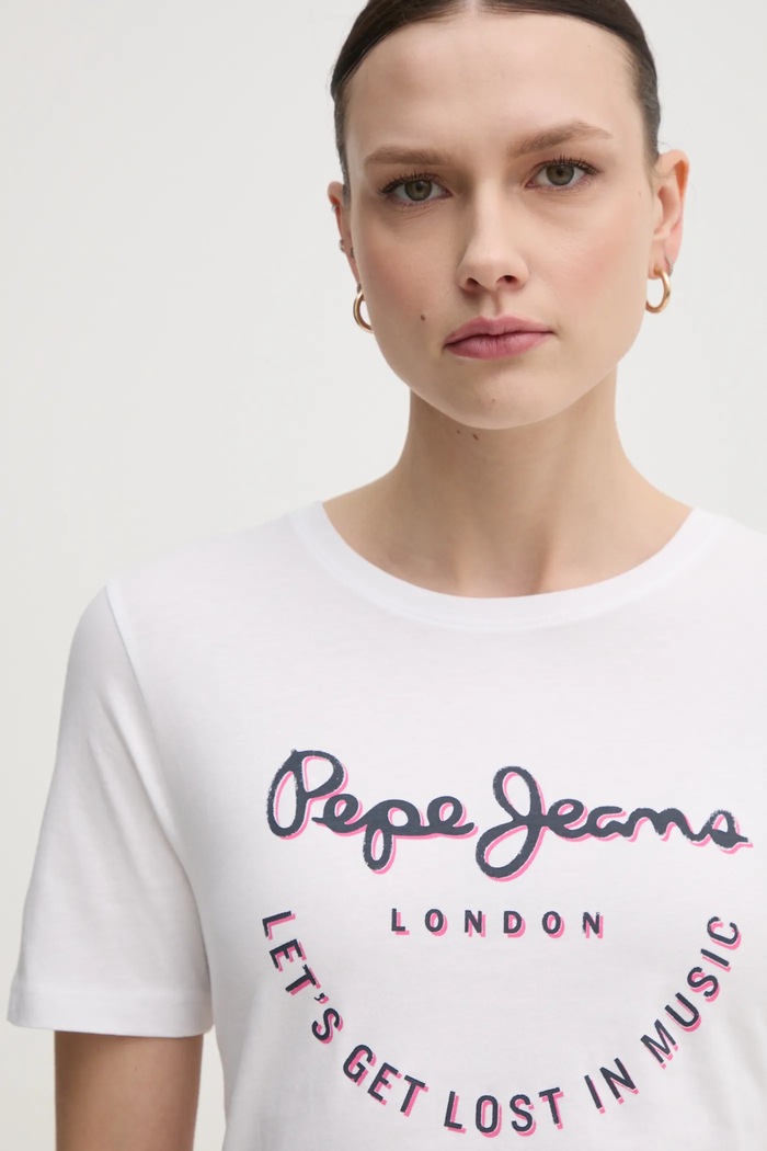Pamučna majica Pepe Jeans RUMER bijela PL506072