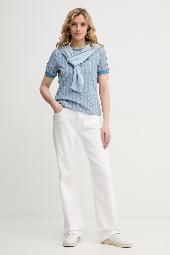 Lacoste t-shirt női TF3244 kék SS26