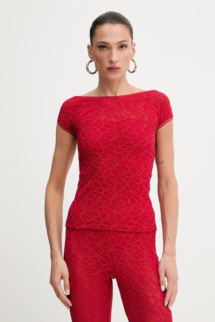 Тениска Pinko вталена червен 105228.A2M5