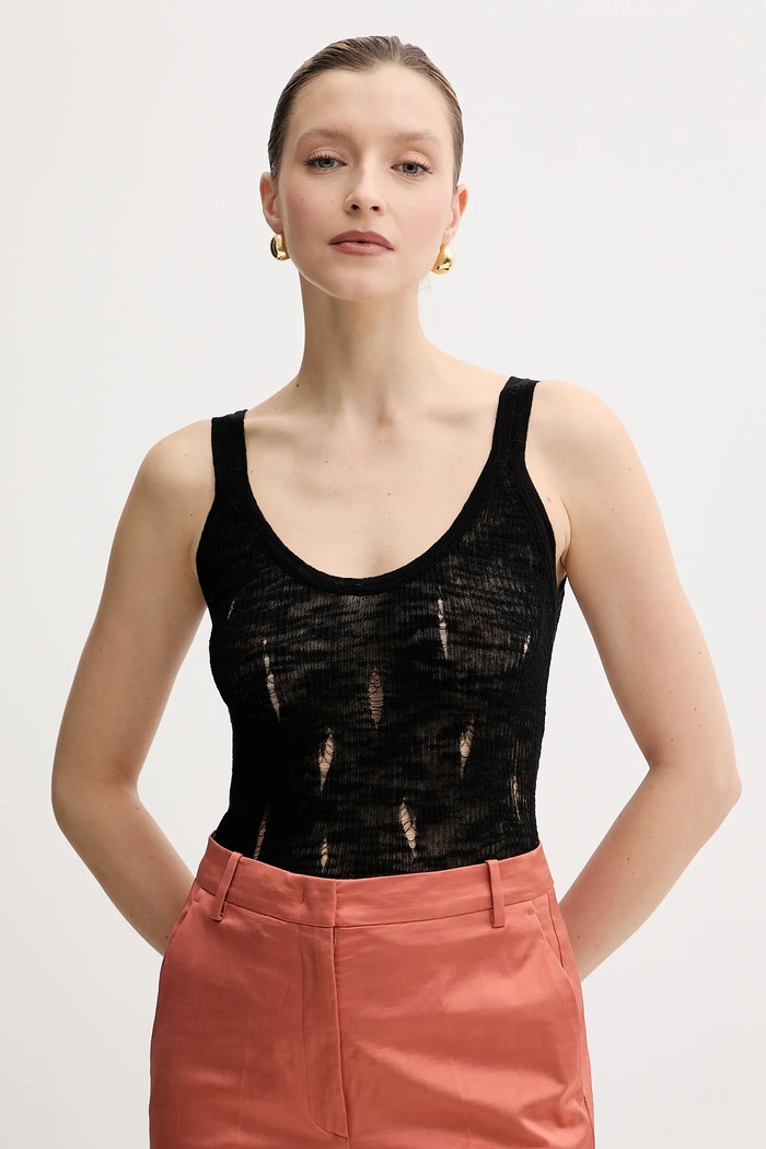 Pinko top elasztánnal fekete 105143.A2LP