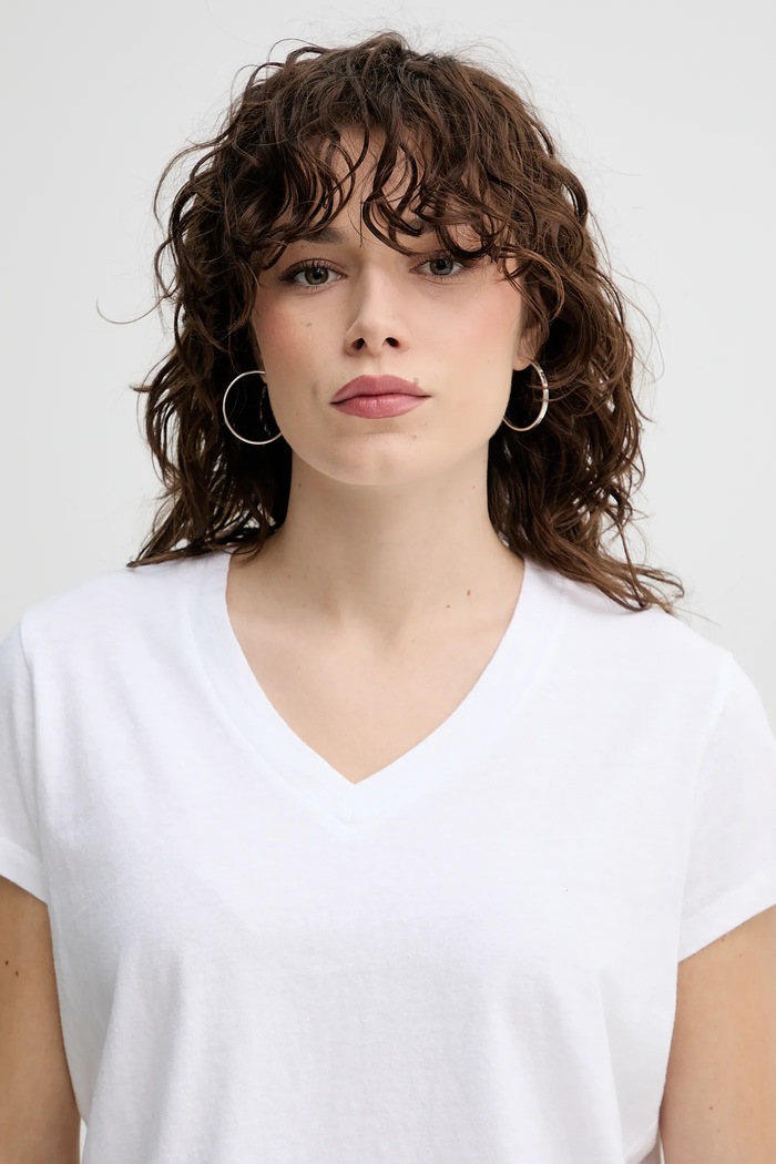 Levi's tricou BOXY VNECK TEE alb A8774