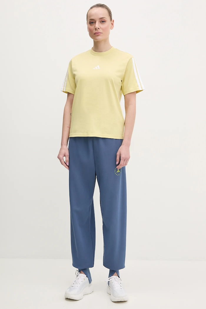adidas T-shirt bawełniany Essentials JM2406 żółty SS25