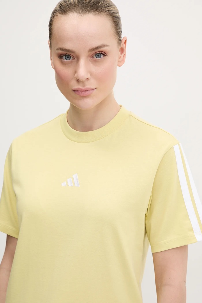T-shirt bawełniany Essentials adidas JM2406 żółty