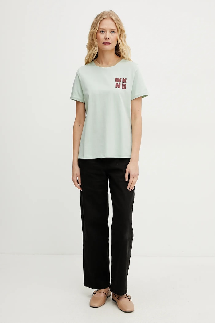 Weekend Max Mara tricou din bumbac 2515971051600 verde SS25