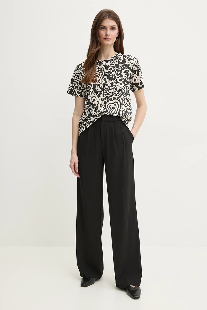 Bavlněné tričko Weekend Max Mara 2515971012600 černá SS25