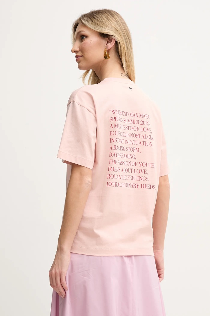 Oblečenie Bavlnené tričko Weekend Max Mara 2515971032600 oranžová