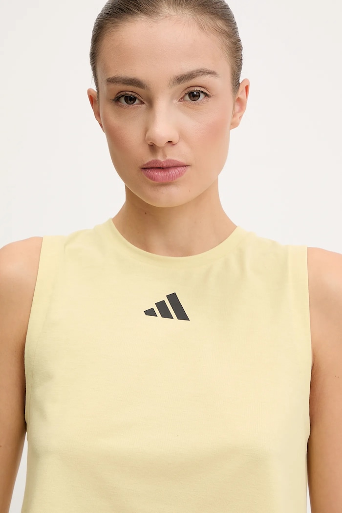 adidas Performance top de antrenament 3 Stripes galben JG6182