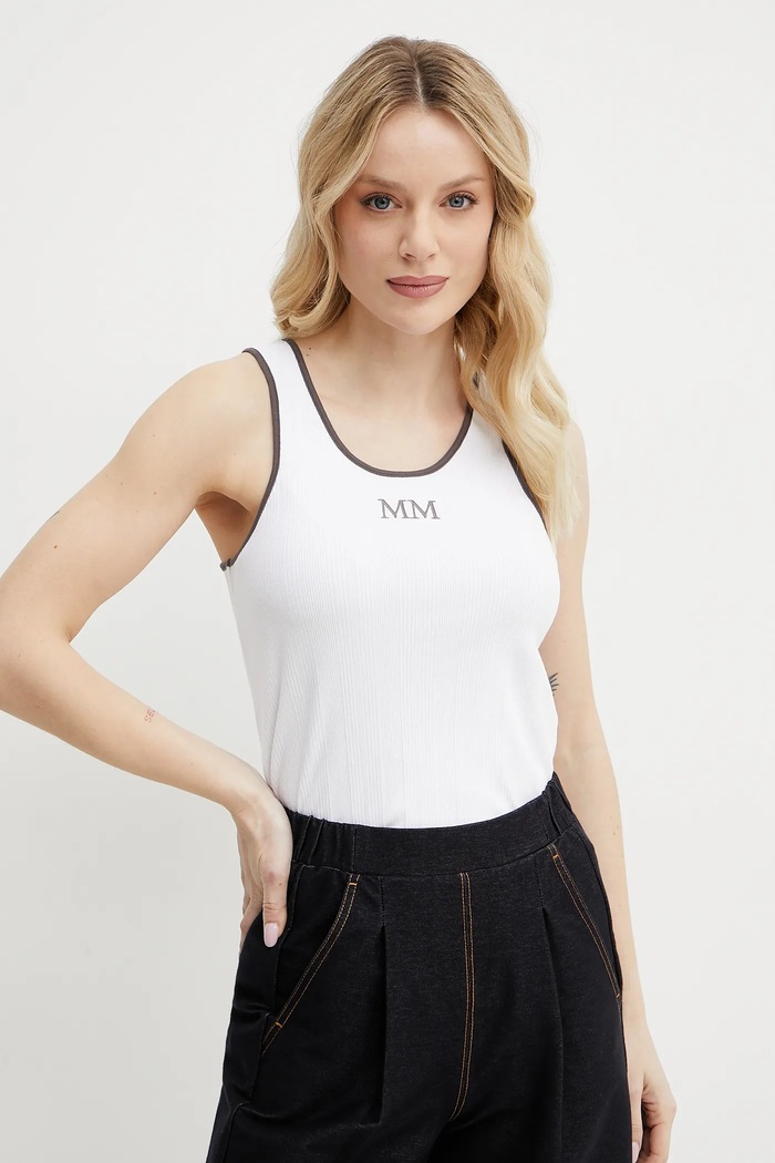 MM by Max Mara top applique bianco 2516941027600