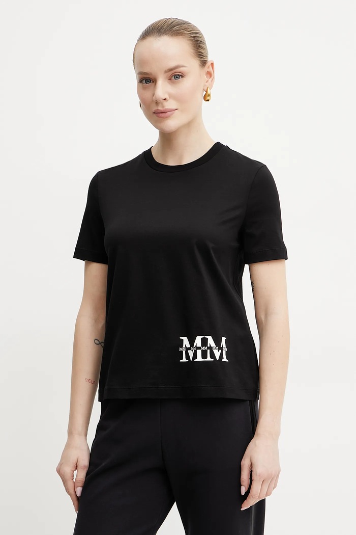 MM by Max Mara t-shirt in cotone sovrastampa nero 2516941038600