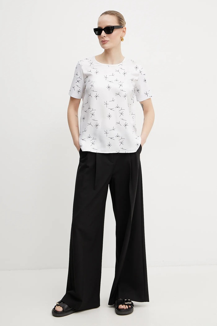 MM by Max Mara blusa con una miscela di seta 2516941087600 bianco SS25