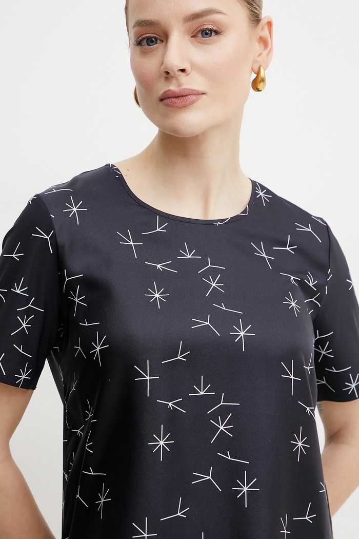 MM by Max Mara blusa con una miscela di seta blu navy 2516941087600
