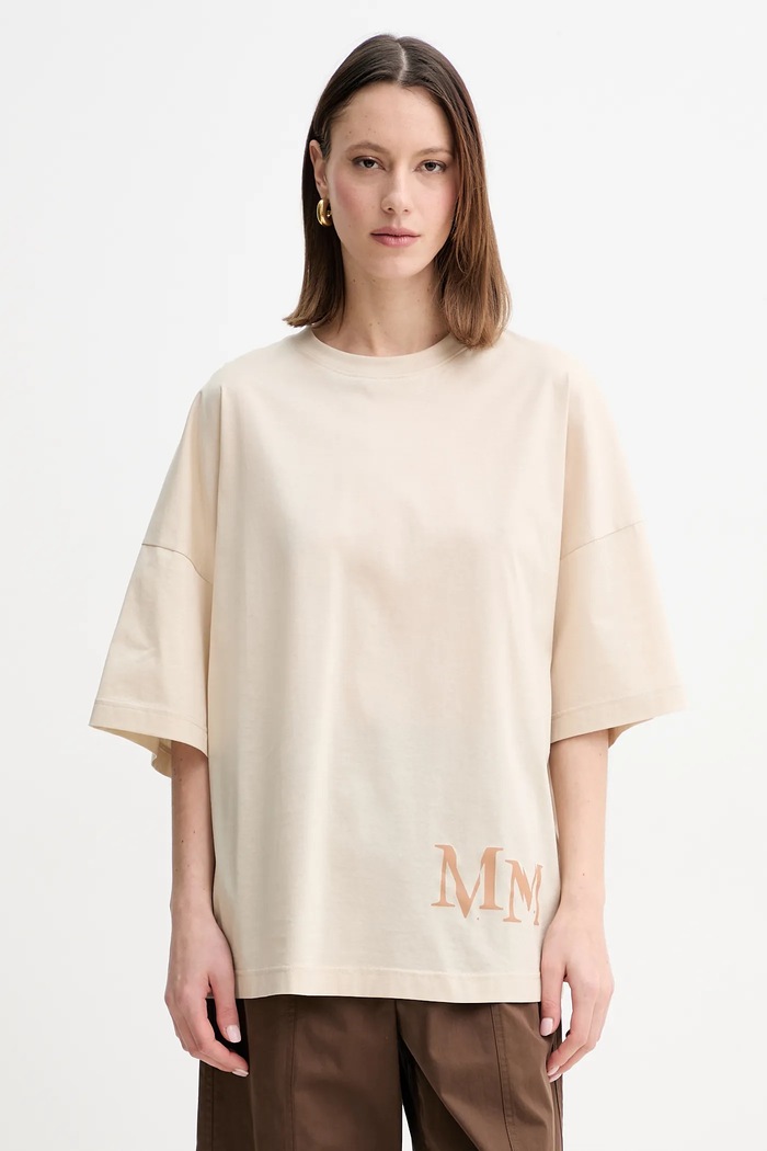 MM by Max Mara t-shirt in cotone rilassato beige 2516971018600