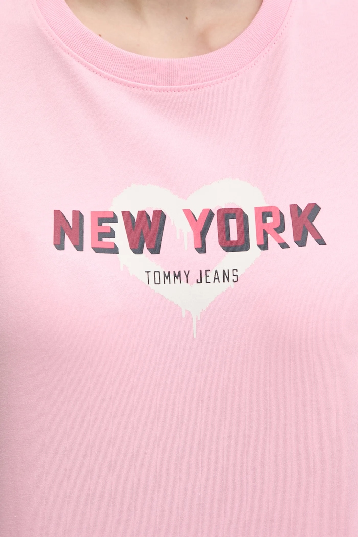 Tommy Jeans tricou din bumbac DW0DW21769 roz