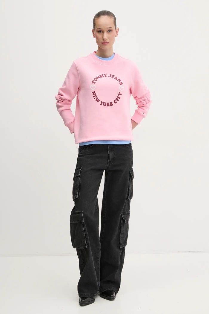 Bavlněné tričko Tommy Jeans DW0DW21769 modrá SS25