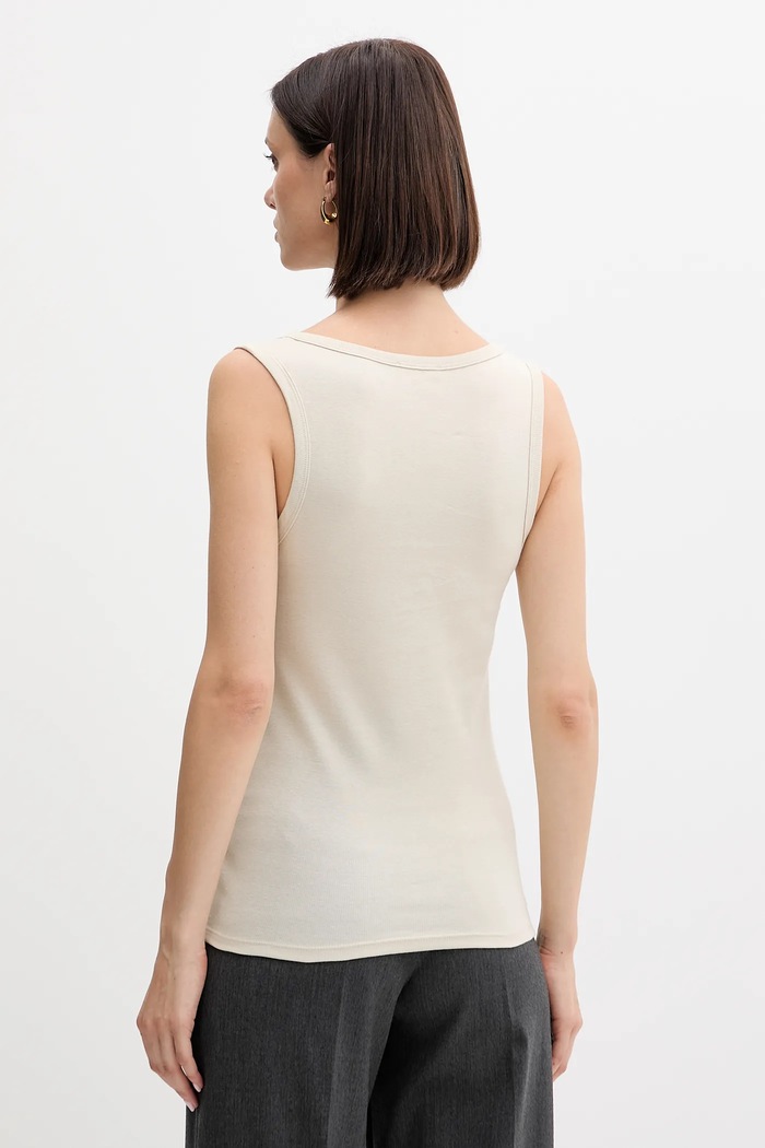 United Colors of Benetton top bawełniany 3GA2DH010 beżowy AW25