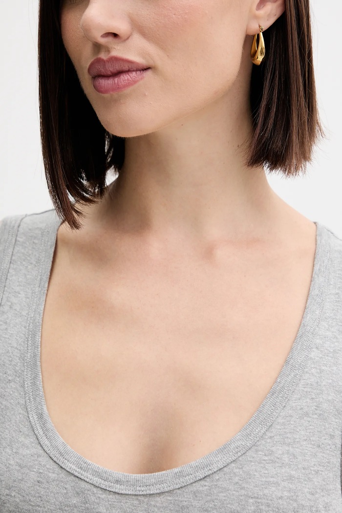 United Colors of Benetton top bawełniany szary 3GA2DH010