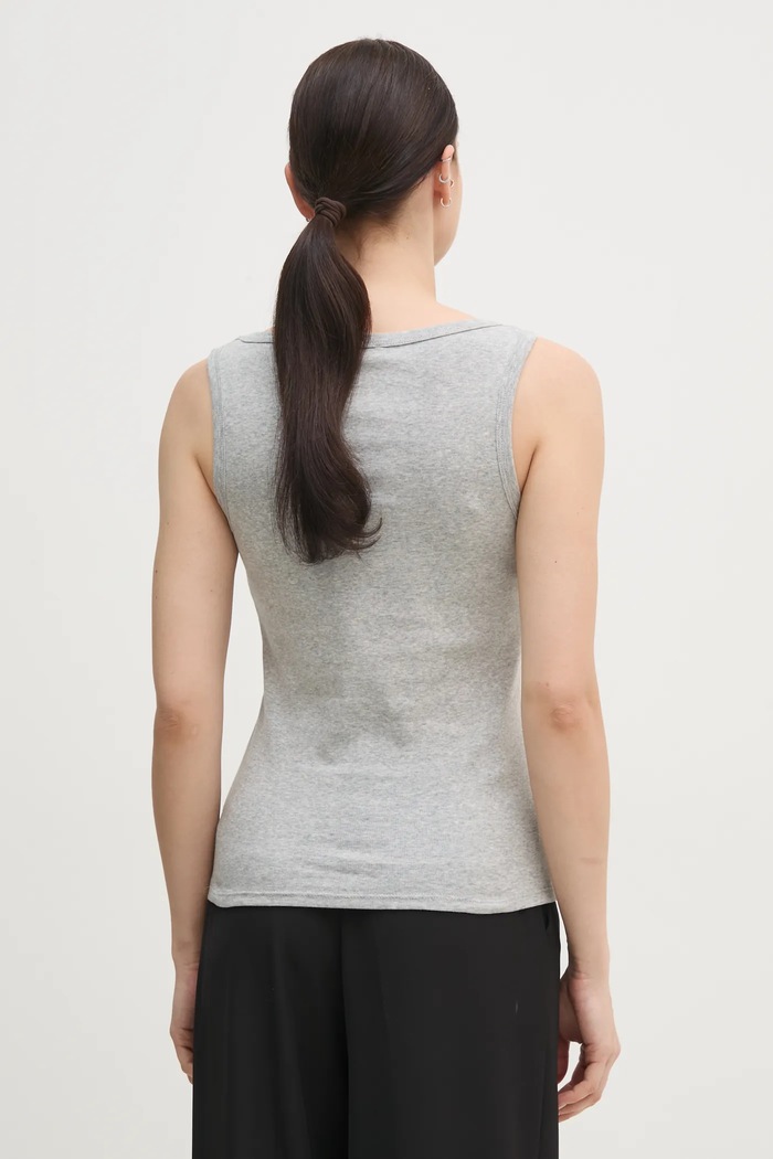 Bavlněný top United Colors of Benetton 3GA2DH010 šedá AW25