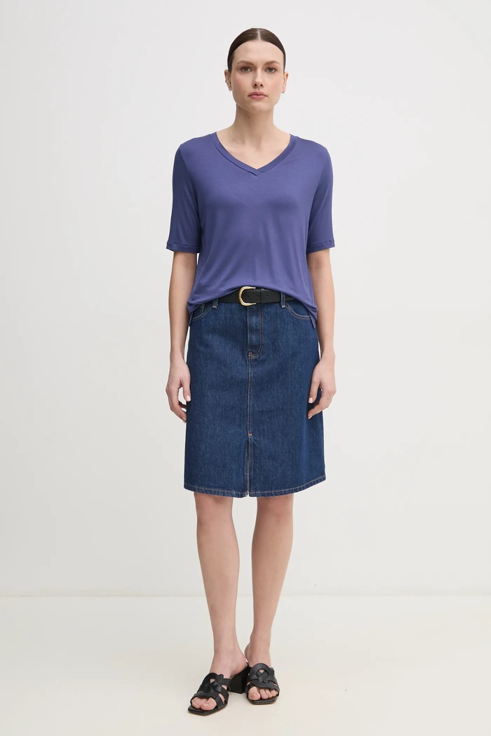 Тениска United Colors of Benetton 3Z12D401G тъмносин AW25