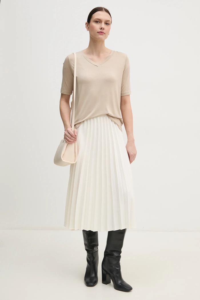 Тениска United Colors of Benetton 3Z12D401G бежов AW25
